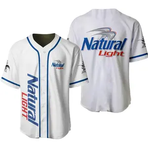 Natu.ral Light Baseball Jersey, Beer Jersey Shirt, Drinking Party Outfit, Stylish Unisex Jersey for Team Sports, Perfect for Casual Wear, Game Days