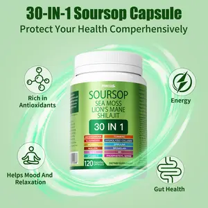 Passionflower Himalayan Snow Lotus Shilajit Sea Moss Lion's Mane 120Capsules Gut Health Antioxidant Plant-Based Multi-Herbal Daily Supplement