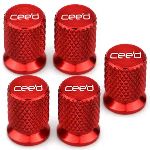 For Kia Ceed 5pcs Aluminum Alloy Tire Valve Stem Cap, Metallic Texture, Anti-Theft & Dust-Proof, Enhances Wheel Visual Effect