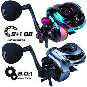 SOUGAYILANG Outdoor Fishing Reels 9+1BB Baitcasting Reel High Speed Gear Ratio Centrifugal Brakes Power Handle Offshore Casting Reels