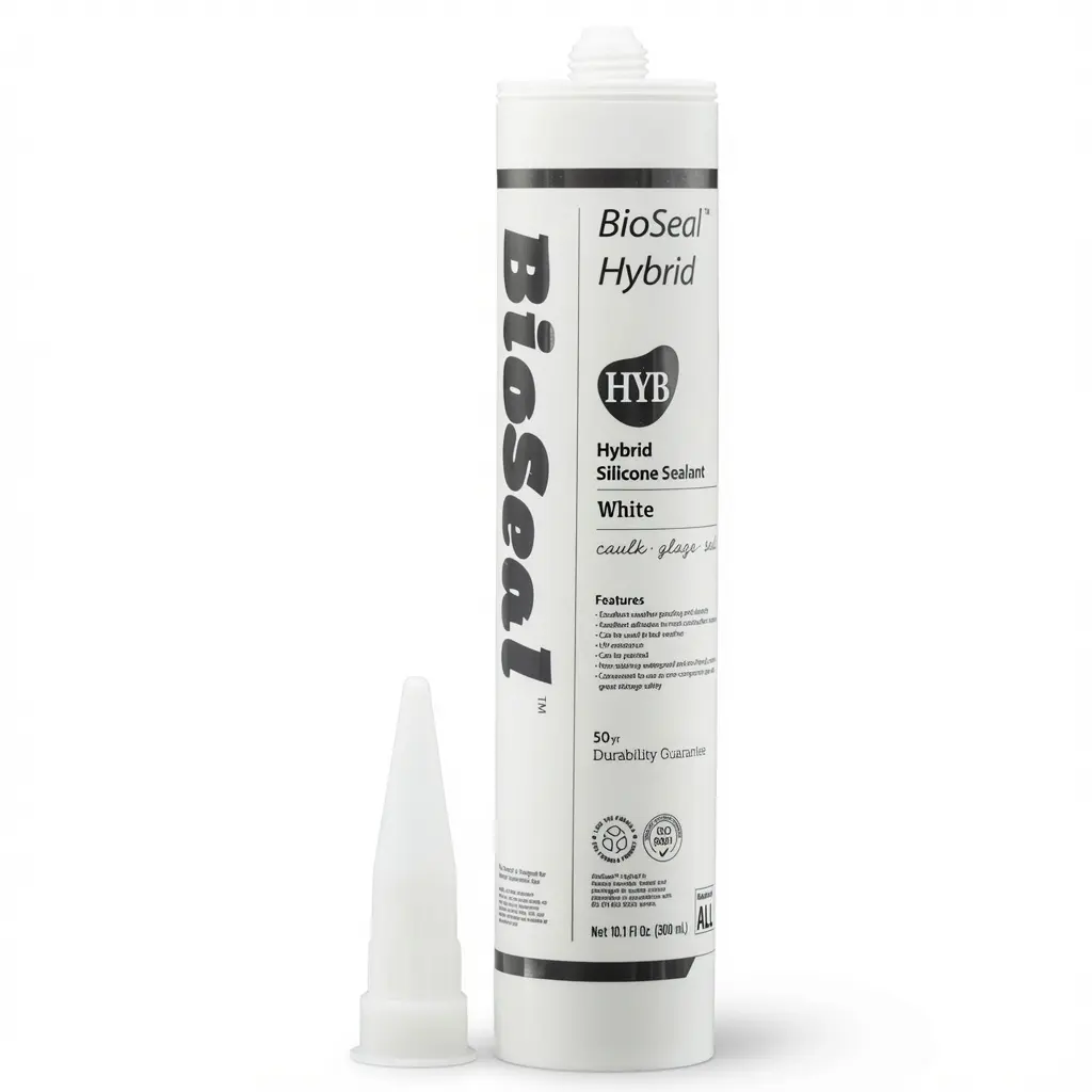 White Hybrid BioSeal Silicone Sealant Caulk – 50 Year Waterproof RV, Roof & All-Purpose Sealant