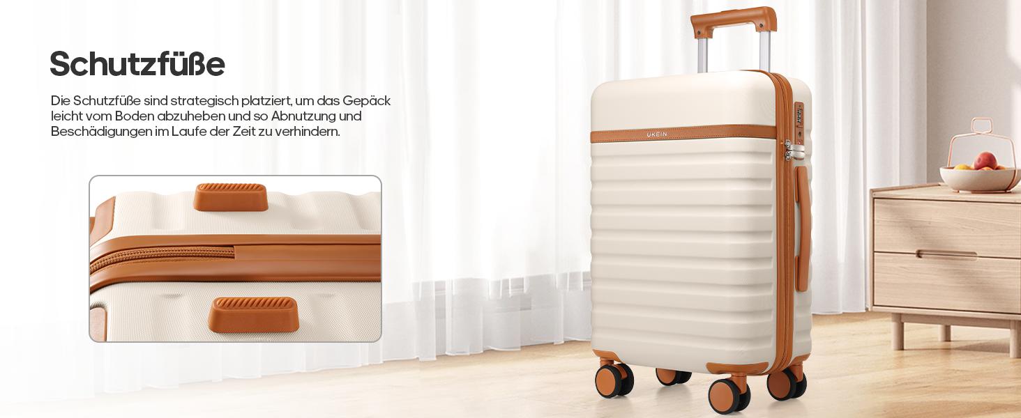 UKEIN Luggage Set with Retractable Handle and Backpack Sleeve