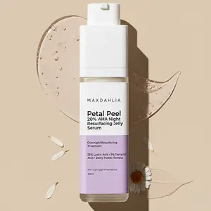 Petal Peel 20% Resurfacing Jelly Serum - Hydrating Formula for Skin Renewal, Suitable for All Skin Types Exfoliant Brightener Aha Lactic Smooth Skincare