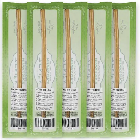 (5 Pack) Thin Zenia Sewak Miswak Natural Toothbrush Sticks Oral Care