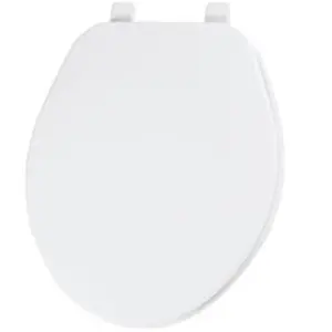 Round Plastic Toilet Seat, White