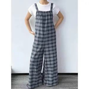 Plaid Overall Jumpsuits