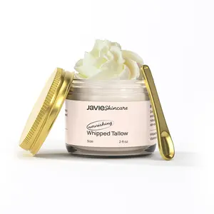 JavieSkincare Whipped Tallow Balm with Vanilla Bean - Pure Grass-Fed Tallow for Deep Hydration & Skin Regeneration - 2 fl oz