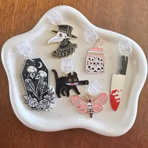 Spooky Horror Dark Romance Thriller Charms | USB-C, Micro USB, Lightning Port Compatible | Phone, E-reader, Tablet Dust Plug/Charms Smartphone Cellphone Durable