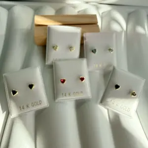 14k Solid Gold Heart Earrings