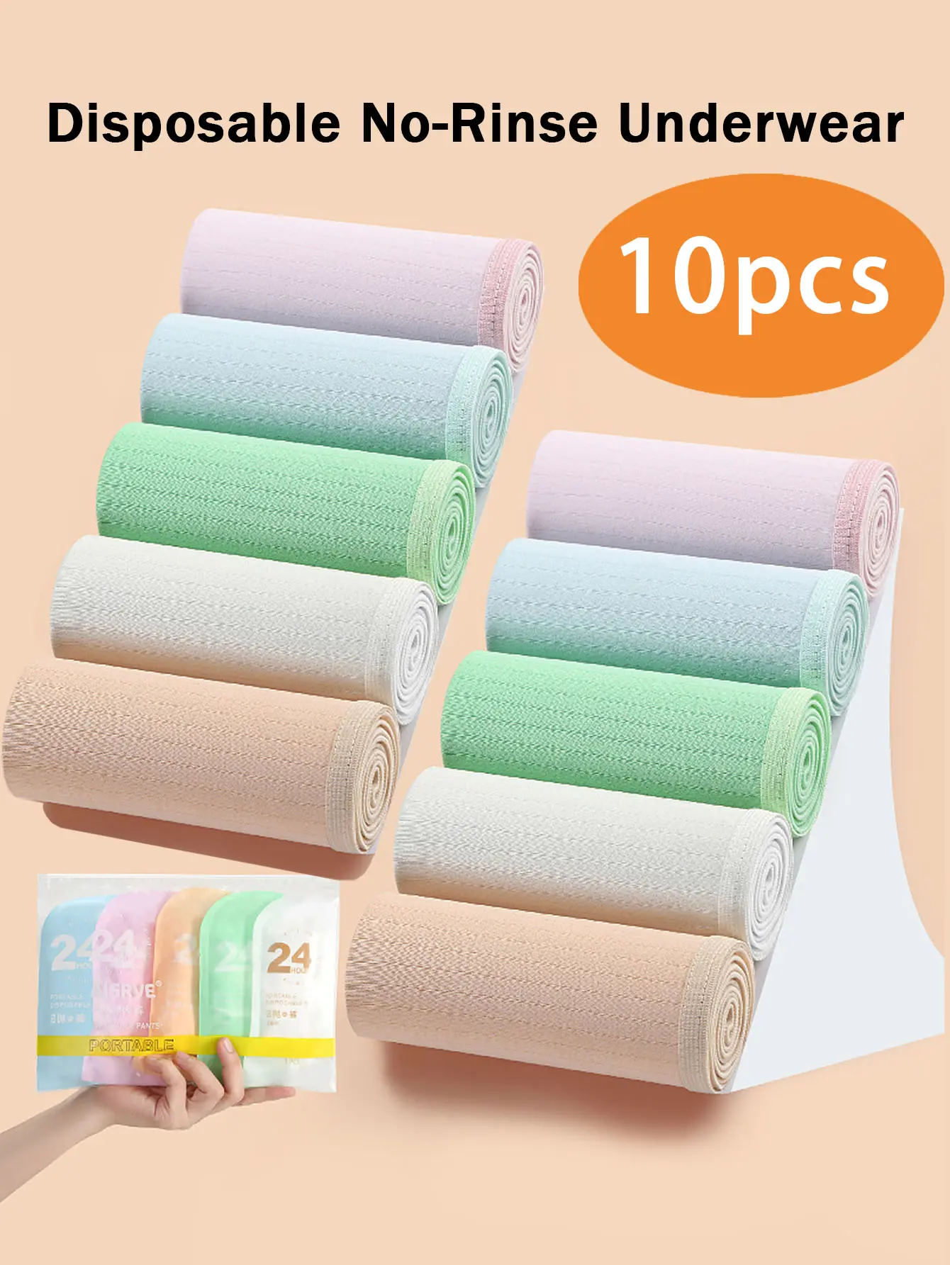 10-Pack Women’s Disposable Underwear, Individually Wrapped Soft Breathable Briefs, Stretch Disposable Panties for Travel, Maternity/Postpartum, Menstrual Use, Hotel Trips Womenswear Basic
