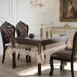 Elegant Peacock Embroidered PVC Tablecloth, Waterproof Durable, Reusable Heat Resistant, Ideal for Home Kitchen Dining Outdoor Events