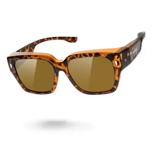 Meeloog Polarized Fit Over Glasses Sunglasses for Women Men, Rectangle Wrap Around Covers Shades for Driving ST0072