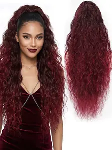 Elegant Claw Ponytail Hairpiece Clip Design Synthetic Clip In 30 Inch Multicolor Options Women Long Wavy Fluffy Ponytail Extensions Elegant Water Wave Heat Resistant Fiber Ponytail Extension Daily Party Multifunctional Use Ideal Gift for Women