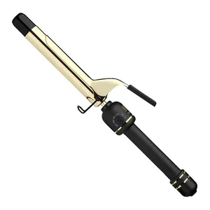 HOT TOOLS New and Improved 24K Gold Professional 1" Extended Barrel Curling Iron with Clamp for Bouncy Curls | 24K Gold Technology for Long-Lasting Results & Longer Barrel for Easy Styling