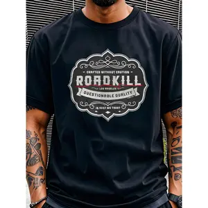 Roadkill In Rust We Trust Motortrend Graphic Print Crew Neck Short Sleeve T-Shirt for Men 100% Cotton
