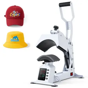 Hat Heat Press Machine With 8.5 x 4 Inch Large Heating Plate, Caps Stretcher, Precise Temperature And Time Control, Cap Press For Hats And Caps, Suitable For HTV Iron-On And Sublimation Transfers, User Friendly, White