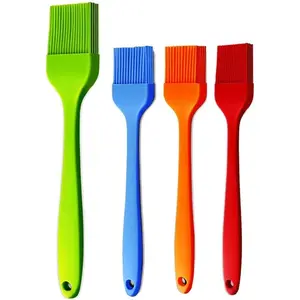 Grill Basting Brush  Pastry Baking Brush BBQ Sauce Marinade Meat Glazing Oil Brush Heat Resistant, Kitchen Cooking Baste Pastries Cakes Desserts, Dishwasher Safe 4Pack