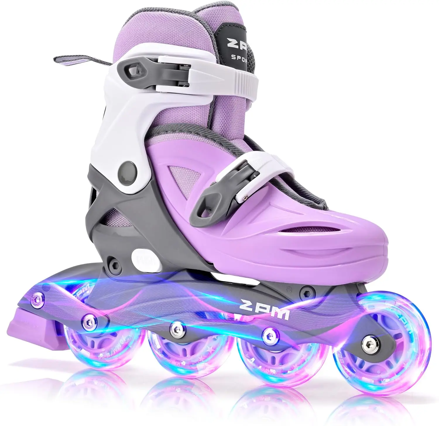 2PM SPORTS Inline Skates for Kids Girls Boys Ages 4-8 6-12 with Light Up Wheels, Adjustable Kids Roller Skates Blades for Youths Beginners