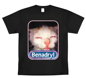 Benadryl Meme Cat shirt Funny Tee Casual Graphic Shirt Oversized