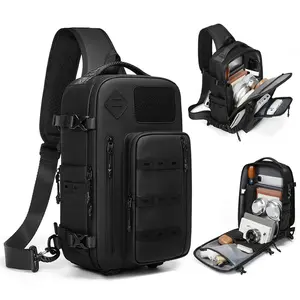 Backpack for Outdoor Adventures Men's tactical Sling Bag Chest bag with USB | Durable Chest Pack for Daily Commute & Outdoor Activities Crossbody