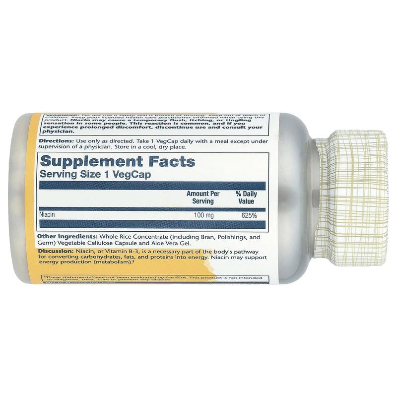Solaray Niacin, 100 mg, 100 VegCaps