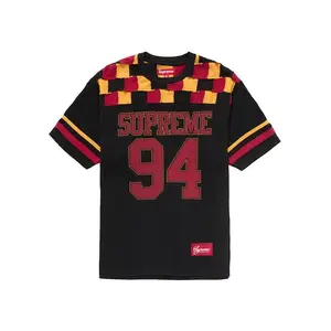 Supreme Patchwork Yoke Football Top Black (men) by StockX