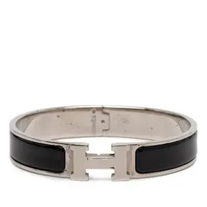 Pre-owned HERMÈS Zinc Alloy Small Leather Goods Click H PM Metal Enamel Bracelet Size 16