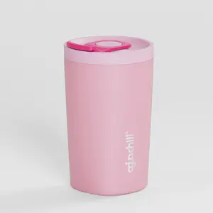 Aguachill PushSip Coffee Mug | 12oz Triple-Layer Vacuum Insulated Stainless Steel Mug | Ceramic-Coated Interior | PushSip Botton Made For School, Office and Travel | BPA-Free | Leak Proof