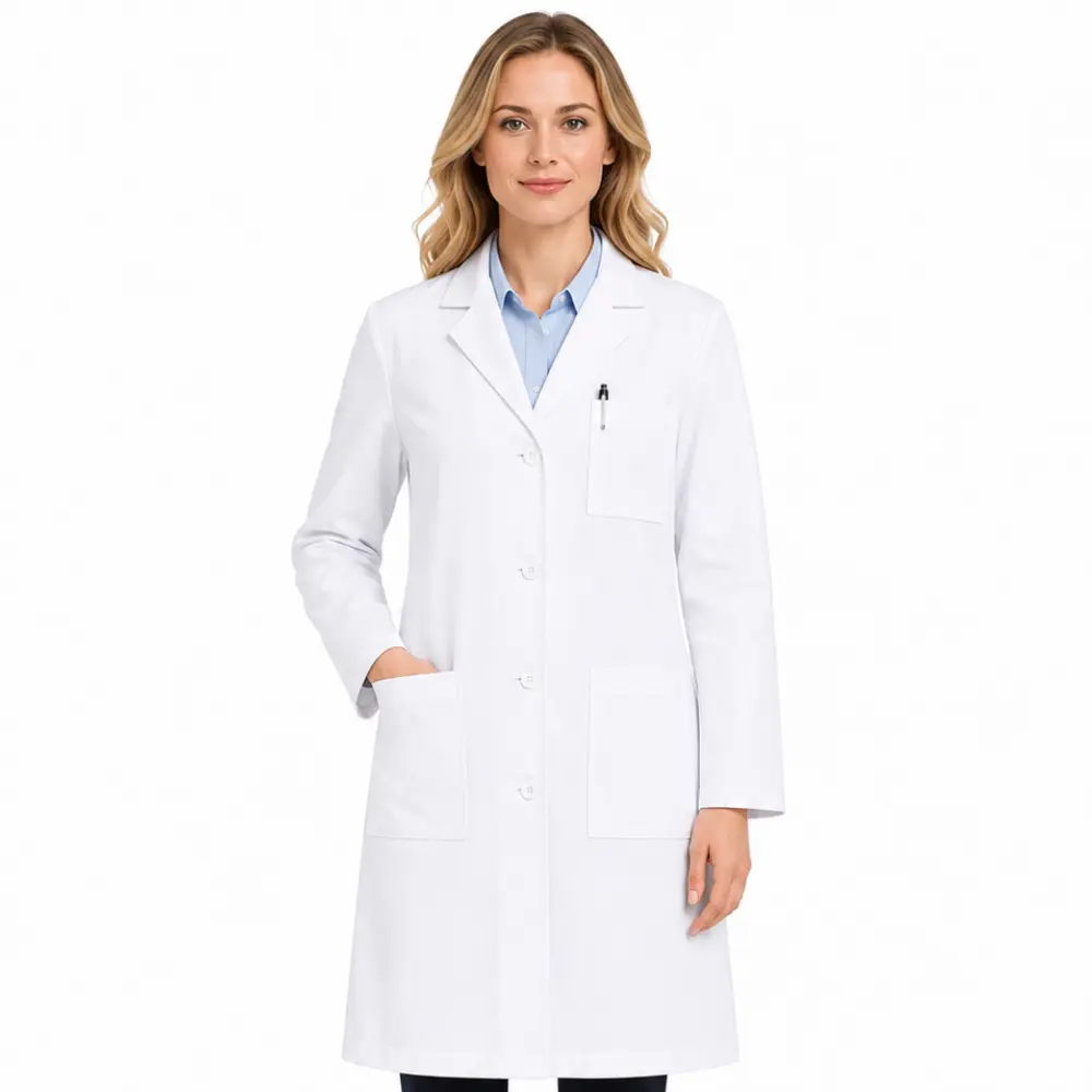 Panda Uniform Long Lab Coat For Men & Women - Medical Doctor Coat with Pockets for Hospital & Clinic Workwear
