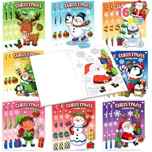JOYIN 16 Pcs Christmas Coloring Book Books for Kids, Stocking Stuffers Xmas Party Favors Christmas Party Supplies Christmas Presents Mini Books Classroom Games Kids Christmas Goodie Bag Fillers