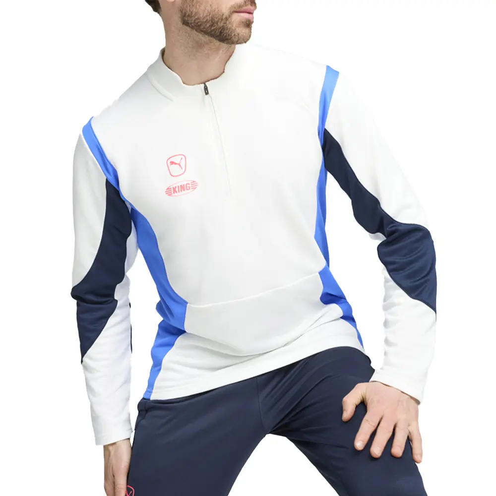 PUMA Mens King Pro Mock Neck Long Sleeve Quarter Zip  Casual - White