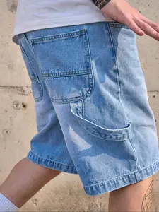 Men's Denim Shorts, Light Wash Loose Casual Fashion Comfy Shorts for Daily Outdoor Wear, Men Bottoms for All Seasons