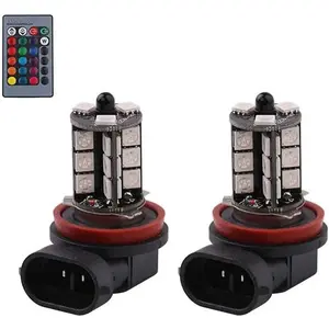H11 H8 H16(JP) H9 LED RGB Fog Lights Bulb Amber Yellow White Multicolor 16 Color Changing Switch Kit Strobe Lamp Bulbs for Car Trucks Remote Control 12V 5050SMD Replacement Pack of 2
