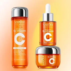 【 3PCS 】Vitamin C skin care kits :  Toner &  Serum & Face Cream. Moisturizing, Hydrating and Cleansing, Suitable for All Skins, Wonderful Gift Choice for Women.