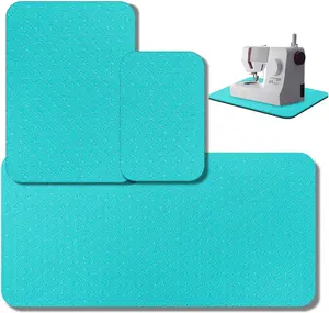 3 count Sewing Machine Muffling Mat Pedal Mat Sewing Machine Pad No Slip Rubber Stay in Place Mats for Calms Vibration(Blue Black,15 x 20 Inch,14 x 9 Inch,17 x 36 Inch)