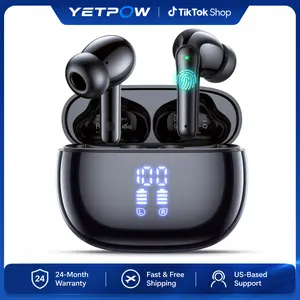 Bluetooth Earbuds, Wireless Earbuds with Bluetooth 5.3, 40H Playback, LED Digital Display Charging Case, 14.2mm Stereo Sound, Touch Control, Built-in Mic Earphones for iPhone Android Sports Workout, T12