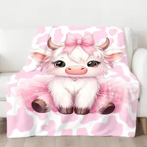 Soft Funny Throw Blanket Vivid Playful Cartoon Cow Print Cozy Blanket Warm Napping Throw,Cool Comfy Bedding For Home Bed Office Travel Room Decor,Bedroom Accessories,Bedroom Decor,Boyfriend Gifts,Christmas Decorations 2025