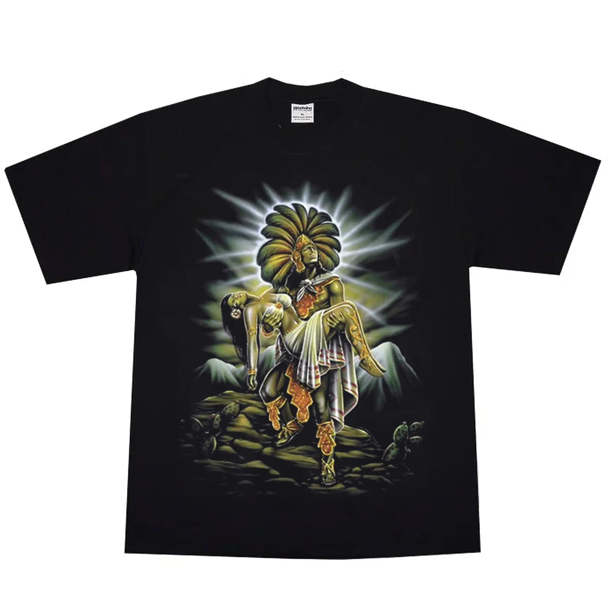 Limited edition "AZTECA " Chicanos Clothing, Chicano Outfits T-Shirt, Fashion Cotton Menswear Tshirts Streetwear Top