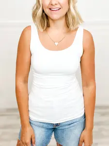 Reversible (Scoop Neck or V-Neck) Double Sided Plain Jersey Tank Top