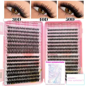 Natural Look False Eyelash Kit, 1 Set Lashes Kit, Professional Eye Makeup Products for Women & Girls, Individual Eyelashes Kit, False Lash Extension, Eyelash Extensions, Cosmetic, DIY Eyelashes Kit