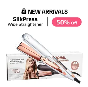 Silk Press Hair Straightener, Titanium Vent Sesh Flat Iron for Damp or Dry Hair, Straightener with Dual Voltage,IR Protect Hair health Leave Silky Smooth Look, 20% Faster Styling, , Adjustable Temperature, Smooth Silky Finish Heatless Curling tiktoks