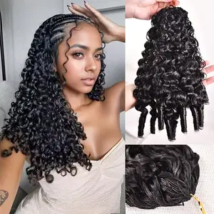 Crochet Hair Human Hair Extensions Miracle Knots Pre-Separated 50g/Pack –for Knotless Boho Braids, 4-5 Packs for Full Head, Multiple Curly & Wave Textures Vacation Hair summerwins