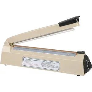 12 Inch Impulse Heat Sealer Manual Bags Sealer Sealing Machine Poly Bag Heat Sealer Heating Closer for Plastic PE PP Foil Bags Home Restaurant  Storage with Extra Replace Element(Beige)