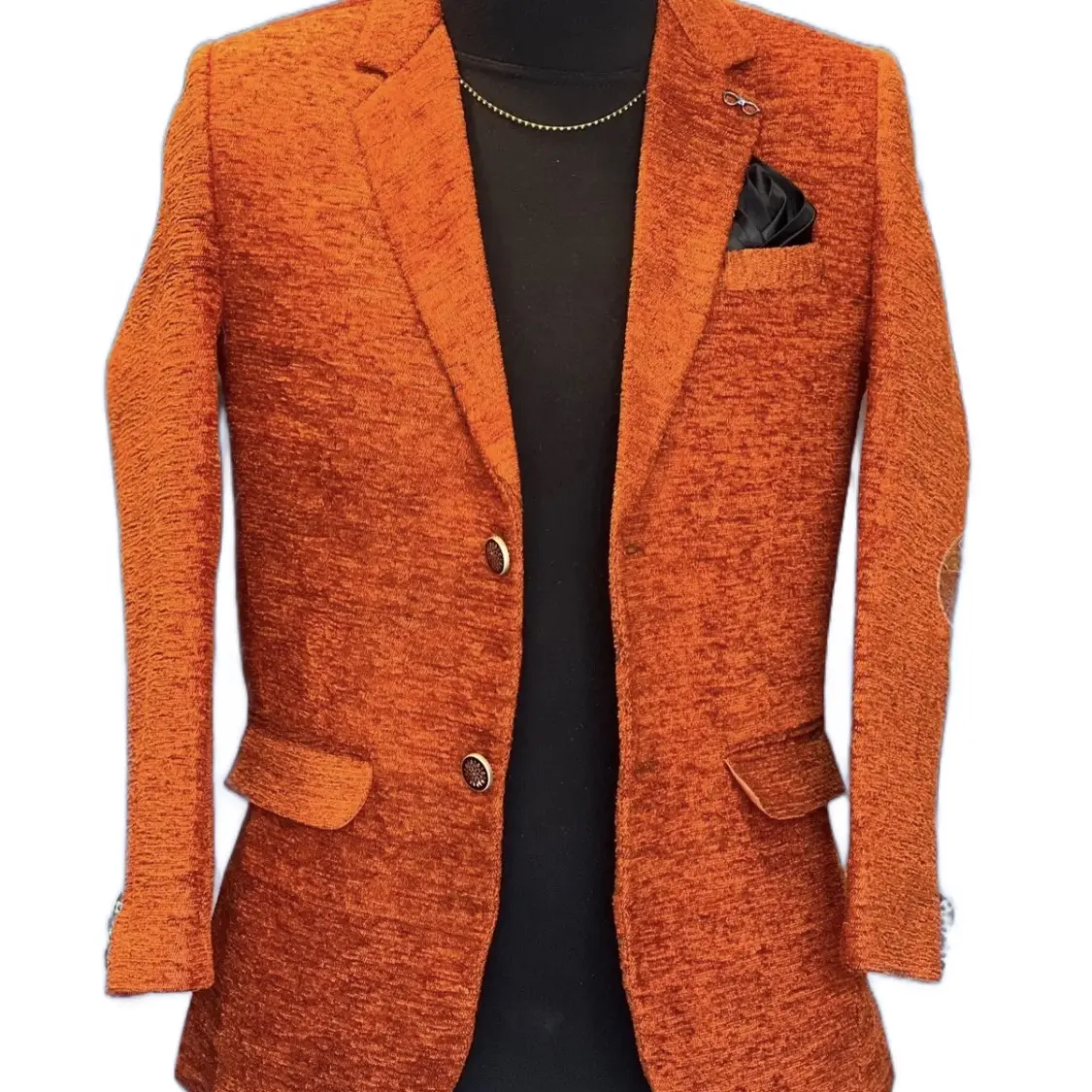 Elegant Slim-fit blazers Orange