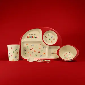 Arabic Alphabet Children's Tableware Set by Imaan Kidz