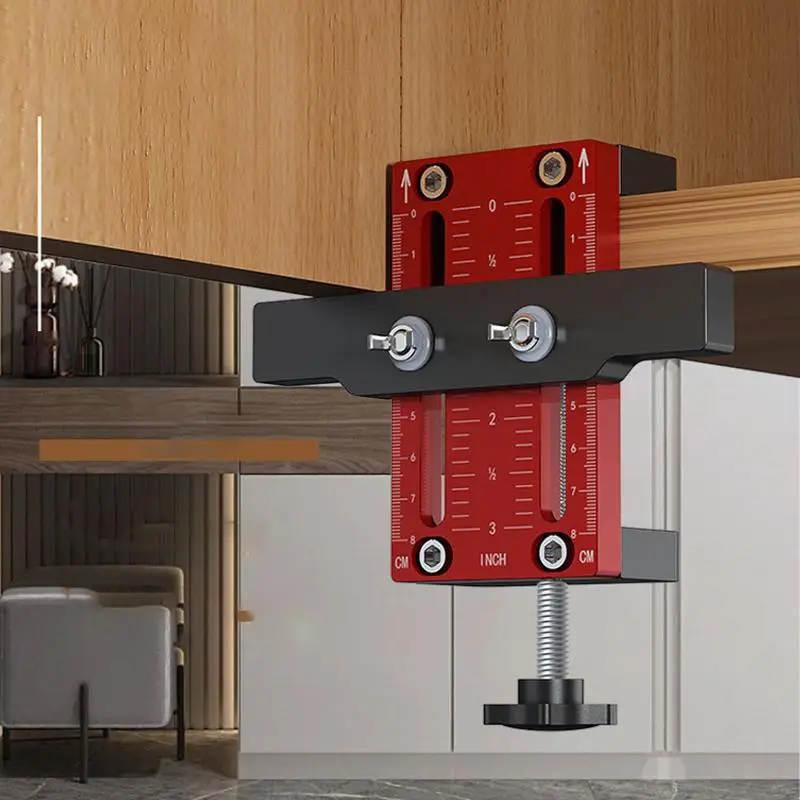 Cabinet Door Mounting Jig with Support Arm & Clamp, 1 Set Aluminum Alloy Body Tool for Installing Cabinets with Face Frame Or Frameless, Professional