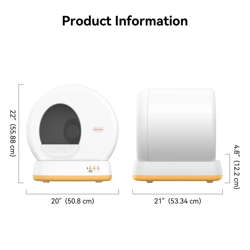 Product Introduction of Meowant SC01 Smart Litter Box – Self-Cleaning, Odor-Free, Pee Guard, Auto Safety Stop, App-Controlled with Mat & Liner 13