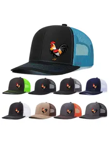 2pcs/1pc Unisex Baseball Cap Rooster Printing Hat Mesh Hats for Mens Women Richardson Slightly Curved Brim Baseball Cap Adjustable Trucker Hats Dad Hats Outdoor Mesh Breathable Sun Hat Graphic Trucker Hat