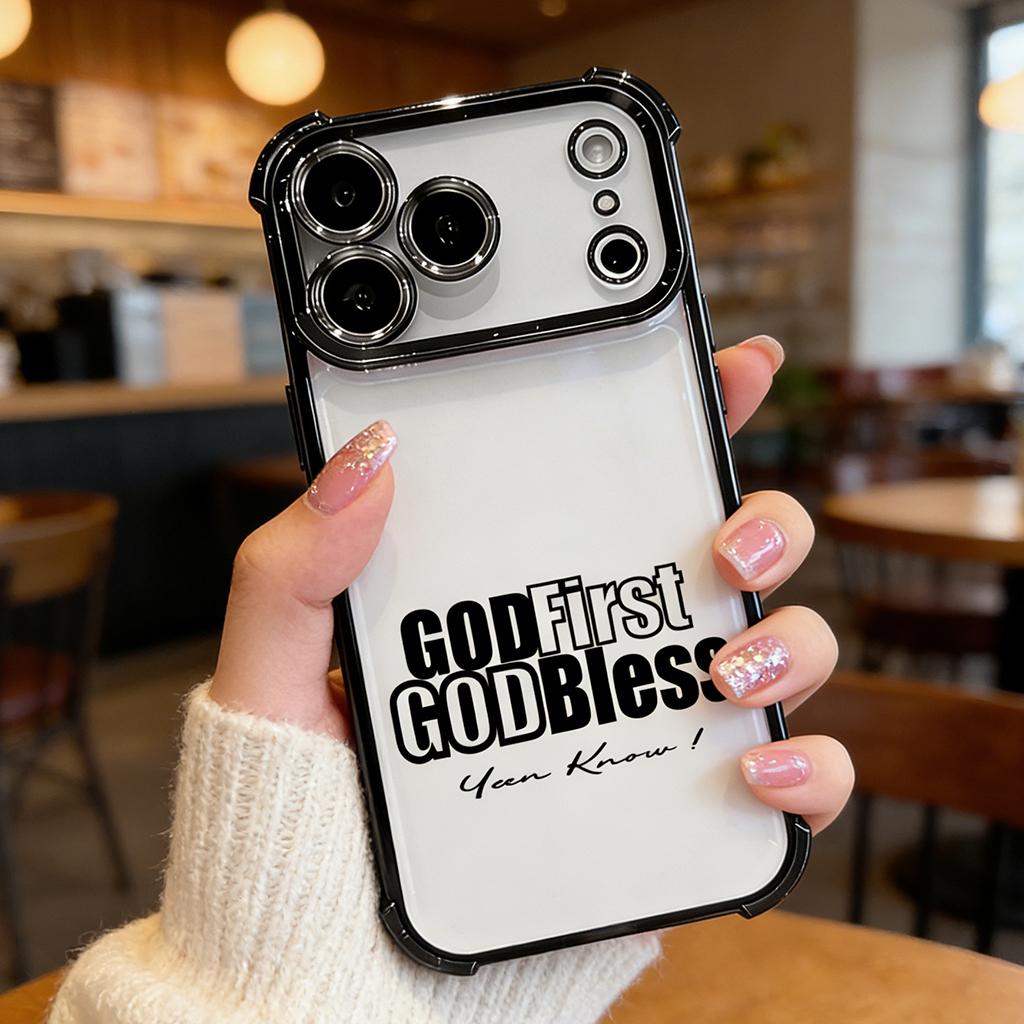 God First God Bless iPhone Case for iPhone 11 12 13 14 15 16 17 Pro Max Plus Air Minimalist Christian Cover DDSJ-260407020