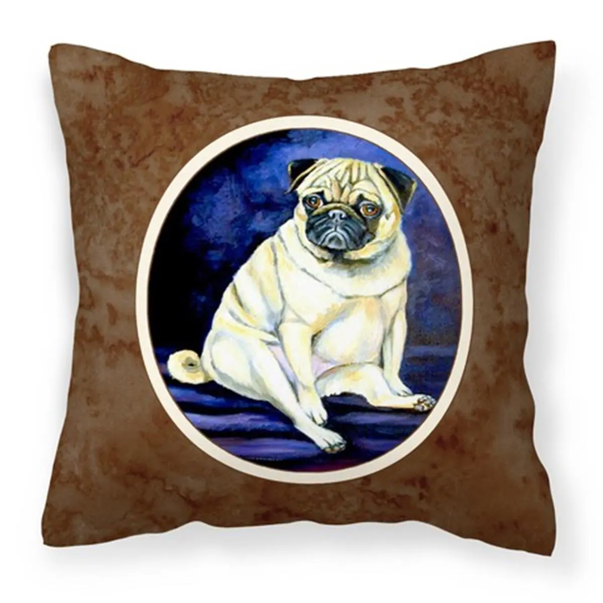 212 MAIN Whimsical Fawn Pug "Penny for Your Thoughts" Heavyweight Polyester Weave Decorative Pillow - Animal Motif Home Decor Accent, Home Decorative Cushion, Outdoor Cushion